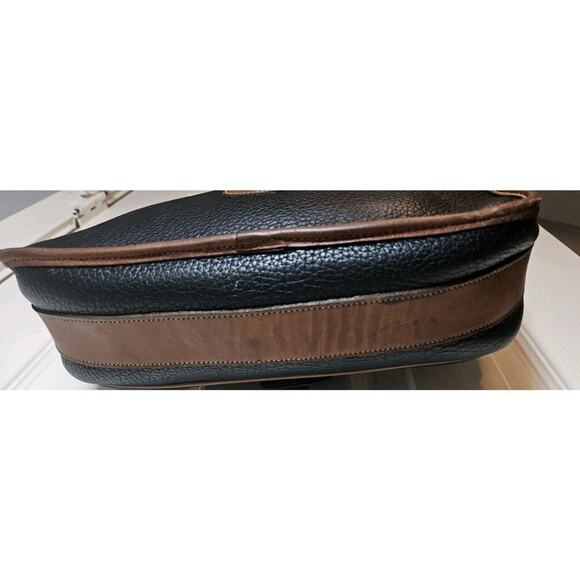 Dooney & Bourke Vintage Equestrian Shoulder Bag AWL Black & Brown 80s-90s - Picture 11 of 12